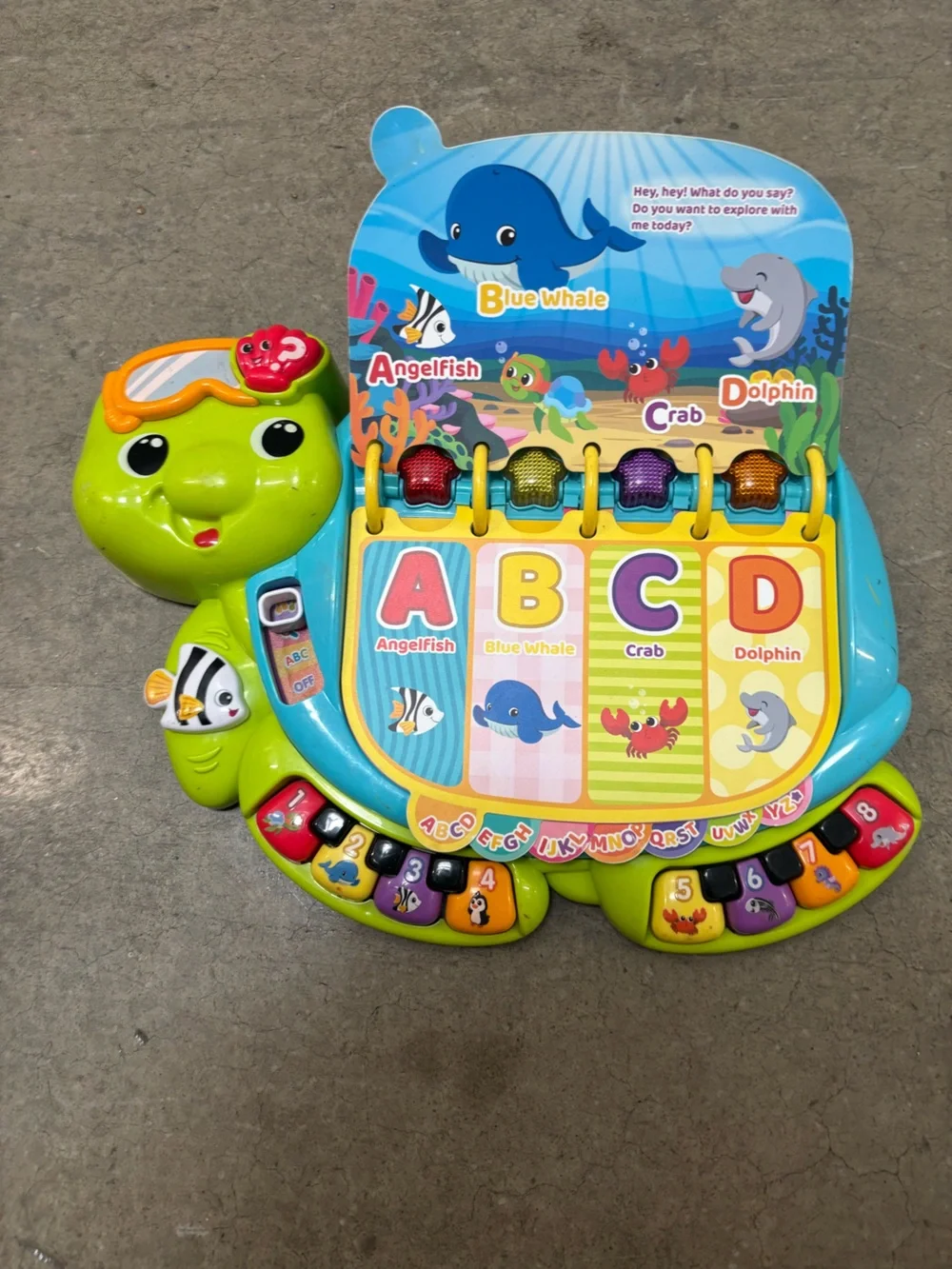 VTech Touch & Teach Sea Turtle - Blue and Green Interactive Learning Toy